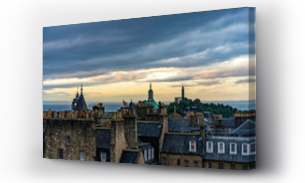 Wizualizacja Obrazu : #470525057 Miasto Edynburg stolica Szkocji z lotu ptaka o zachodzie s?o?ca.