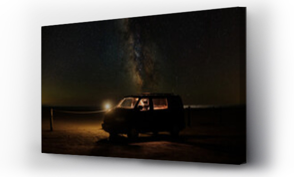 Wizualizacja Obrazu : #473681901 camper van illuminated at night