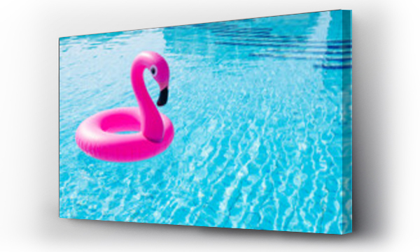 Wizualizacja Obrazu : #475990814 Flamingo plastic. Pink inflatable flamingo in pool water for beach background. Trendy summer concept.