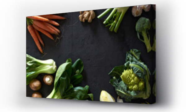 Wizualizacja Obrazu : #485598949 Top view fruit and vegetables composition