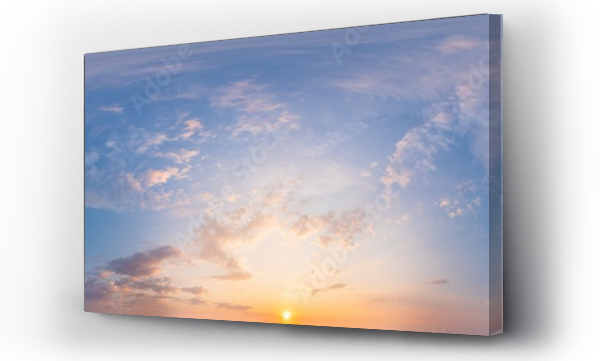 Wizualizacja Obrazu : #492150521 Panorama of a dark blue sunset sky with pink Cirrus clouds. Seamless hdr 360 panorama in spherical equiangular format. Full zenith for 3D visualization, sky replacement for aerial drone panoramas.