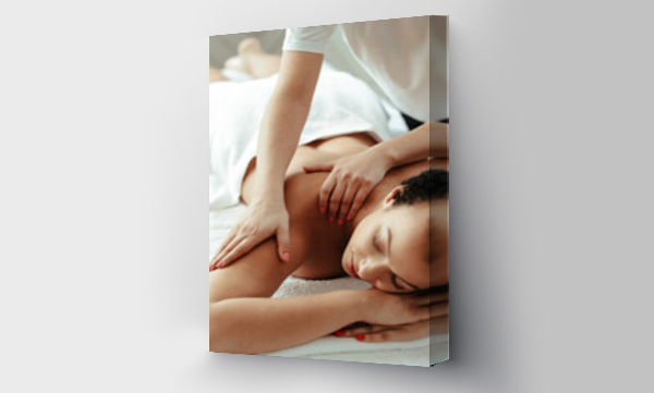 Wizualizacja Obrazu : #492961460 Young woman making massage at spa center
