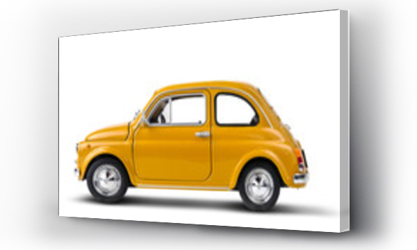Wizualizacja Obrazu : #493887719 Yellow retro toy car isolated on white
