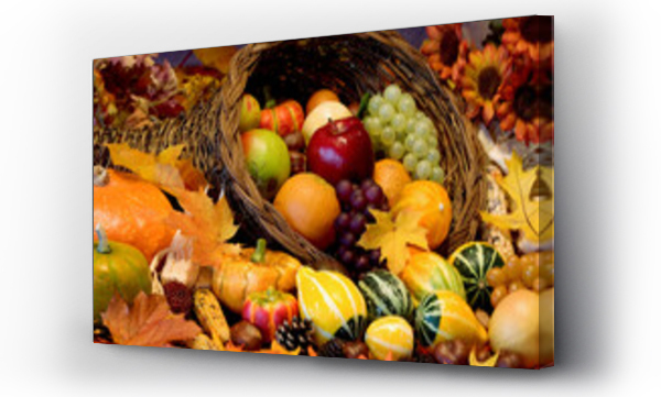 Wizualizacja Obrazu : #496369260 Close-up of assorted fruit in a basket on Thanksgiving Day