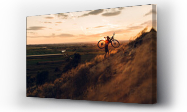 Wizualizacja Obrazu : #497637310 mountain biker at sunset