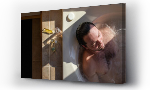 Wizualizacja Obrazu : #497639536 Man relaxing in spa bath