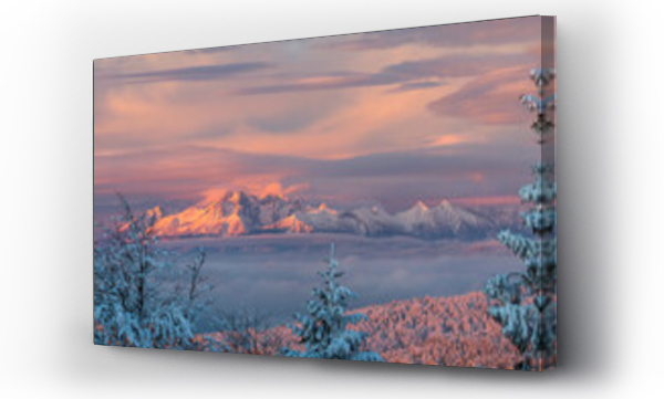 beskid sądecki, góry, tatry zima, wschód słońca