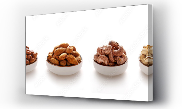 Wizualizacja Obrazu : #509314784 kinds of Nuts and dried fruit with white background