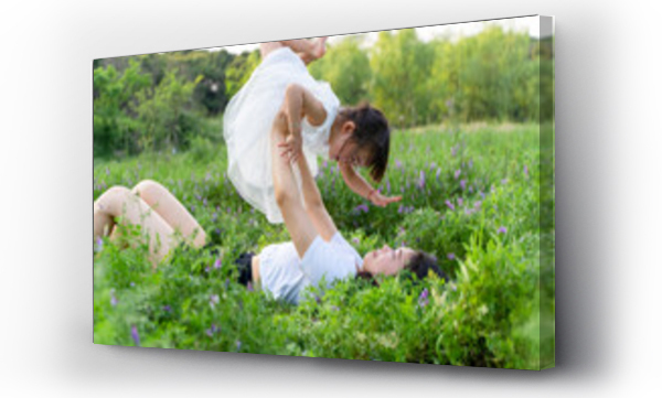 Wizualizacja Obrazu : #510133093 happy kid playing with mother in nature