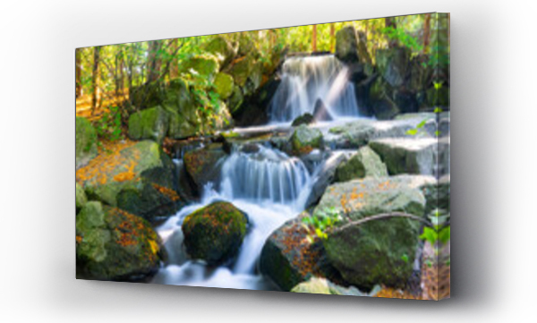 Wizualizacja Obrazu : #517955719 Wodospad w parku. Waterfall in park.