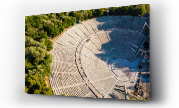 Wizualizacja Obrazu : #519433901 Stanowisko archeologiczne - sanktuarium Asklepiosa, Amfiteatr, Epidaurus, Grecja. Widok z drona.