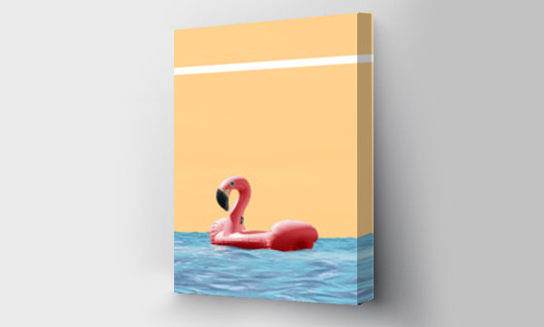 Wizualizacja Obrazu : #519781109 Flamingo tropical disco style bright background travel  concept.