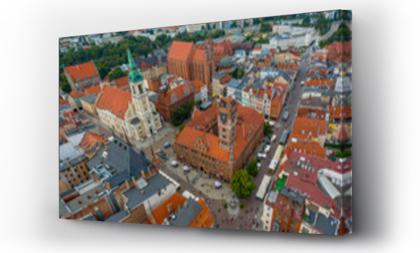 Wizualizacja Obrazu : #523488600 Widok z lotu ptaka na Ratusz Staromiejski i ko?cio?y, rejon starego miasta, ulica rynek Staromiejski, Toru?