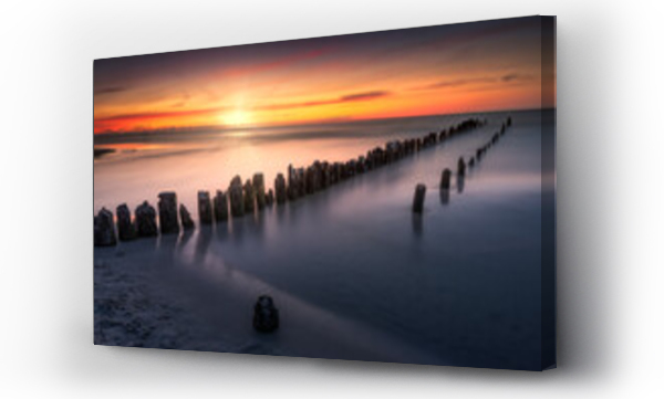 Dębki, Krajobrazy, morze, Plaża ocean, zachód słońca