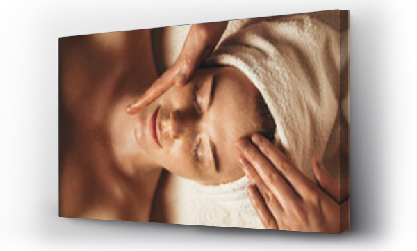 Wizualizacja Obrazu : #527161926 Close-up of young woman getting spa massage treatment at beauty spa salon. Cosmetology beauty skin care anti-aging treatment rejuvenation. Body care, spa