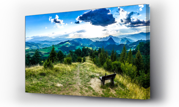 góry, pejzaż, szczawnica, ławka