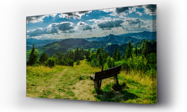 góry, pejzaż, szczawnica, ławka