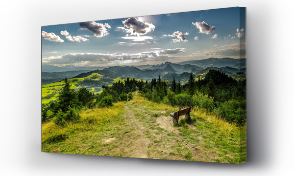 góry, pejzaż, Pieniny, szczawnica, ławka