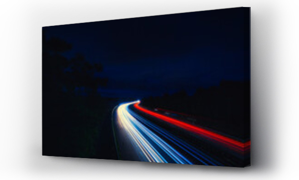 Wizualizacja Obrazu : #531329834 Speed Traffic - Highway at Night - Cars - Nachtverkehr auf Autobahn - Light Trails - Datenautobahn - Speeding - German - Ecology - Long Exposure - Light Trails - High quality photo