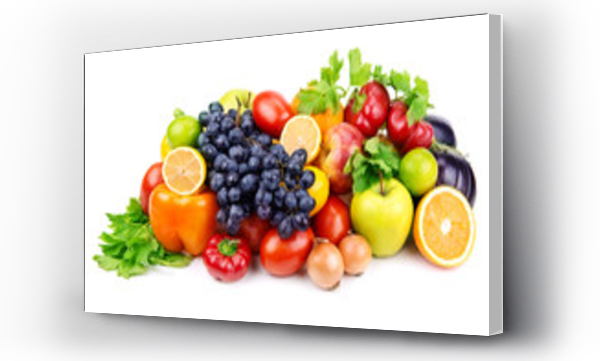 Wizualizacja Obrazu : #53144147 Zestaw różnych owoców i warzyw na białym tle