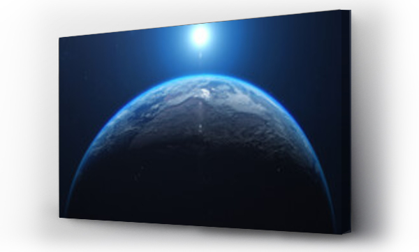Wizualizacja Obrazu : #532610719 Planet Earth Surface and Sunrise Render.