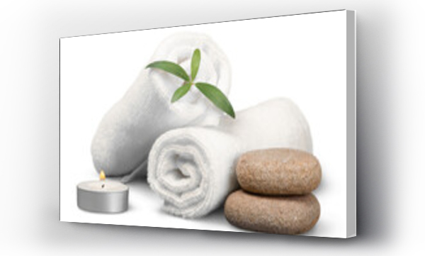 Wizualizacja Obrazu : #536988096 Spa concept with zen basalt stones and towels