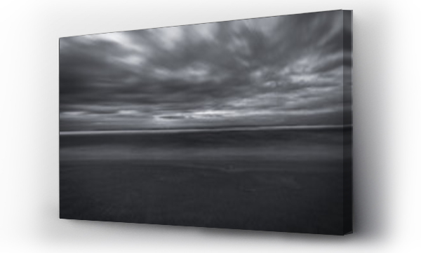 chmury, Czarno białe, morze, plaża