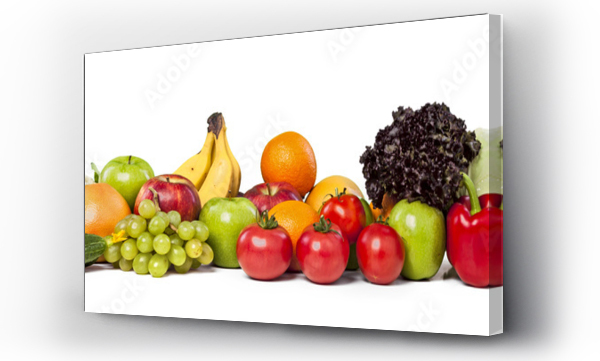 Wizualizacja Obrazu : #537024222 Colorful ripe vegetables and fruits isolated on white