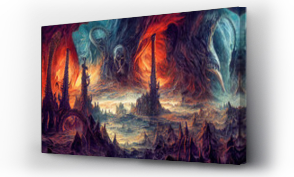 Wizualizacja Obrazu : #542140881 Unterwelt H?lle Hades Verdammnis Grafik Illustration Digital AI Fegefeuer Ende B?se