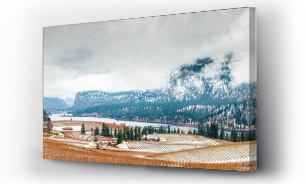 Wizualizacja Obrazu : #555482900 Multi-stitch panorama of the Cascade Mountains in the Okanagan Valley in autumn with early snow; British Columbia, Canada