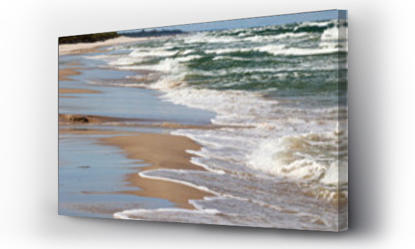 Wizualizacja Obrazu : #555756706 Widok na wzburzone morze z falami i falochronami
