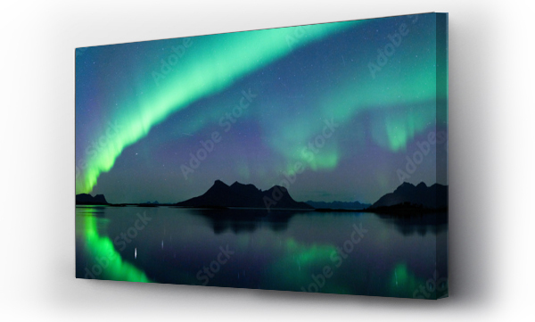 Wizualizacja Obrazu : #564857338 Sagfjorden Fjord Northern Lights Lundoya Island Engeloya