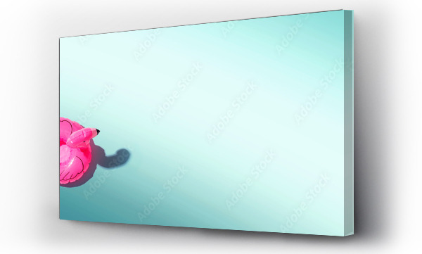 Wizualizacja Obrazu : #568905279 Summer concept with a pink flamingo float - flat lay