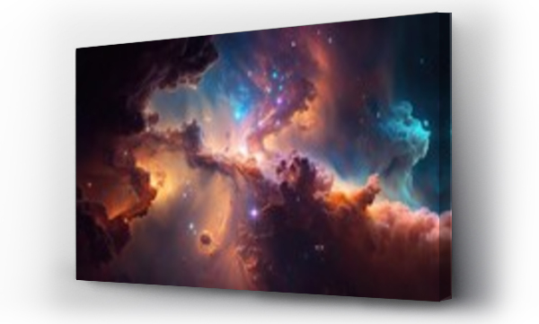 Wizualizacja Obrazu : #569720237 Colorful space galaxy cloud nebula. Stary night cosmos. Universe science astronomy. Supernova background wallpaper