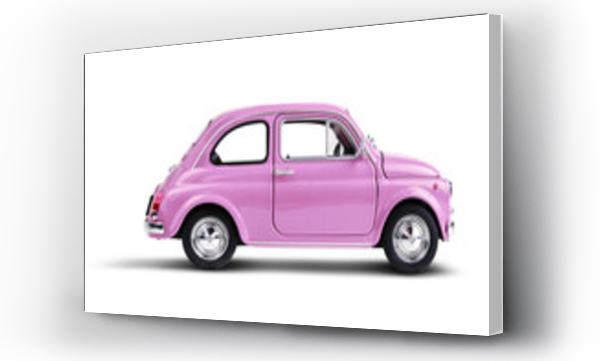 Wizualizacja Obrazu : #579679130 Pink vintage toy car isolated on white background