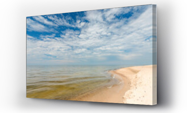 Wizualizacja Obrazu : #615585409 Krajobraz morski, relaks na piaszczystej pla?y, niebo z chmurami, Polska