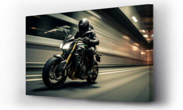 Wizualizacja Obrazu : #619229932 motorcycle in motion. motorcycle on the road. Generative AI.