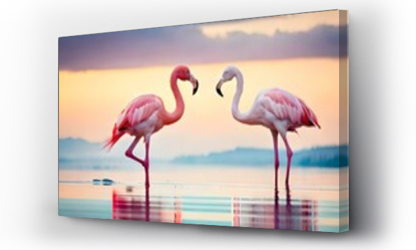 Wizualizacja Obrazu : #619783973 flamingo in the Water Generative by AI Technology