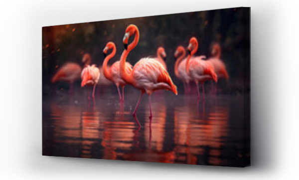 Wizualizacja Obrazu : #620117447 pink flamingo in water