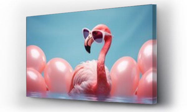 Wizualizacja Obrazu : #620244520 Flamingo wearing a straw hat