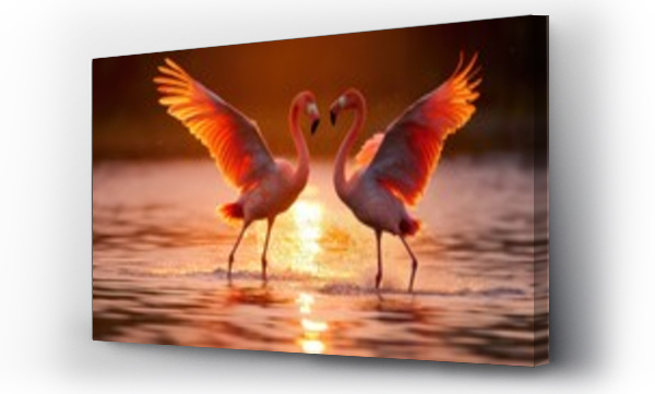 Wizualizacja Obrazu : #620985342 pink flamingo on the water