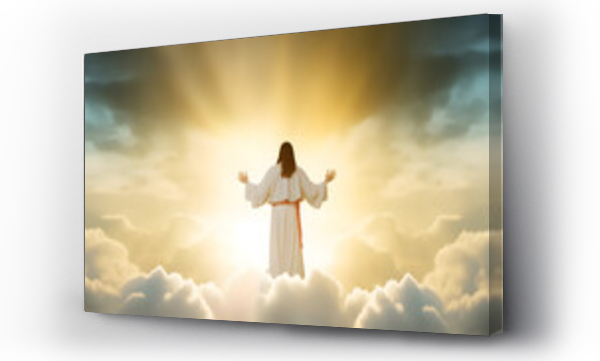 Wizualizacja Obrazu : #621557194 Resurrected Jesus Christ ascending to heaven. AI generated
