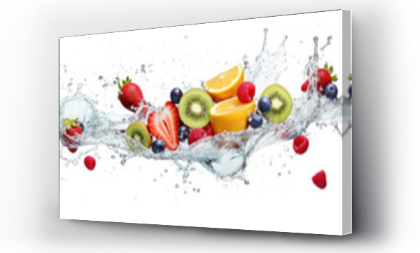 Wizualizacja Obrazu : #623204671 tropical fruit water splash isolated on white background