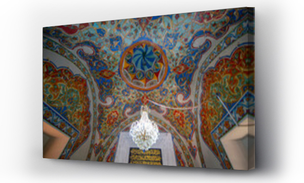 Wizualizacja Obrazu : #625217850 Ceiling of Balim Sultan tomb at Haji Bektash Veli Complex. The building is an Alevi Islamic Cultural Monument at the town of Hacibektas, Nevsehir Province, Turkey. 