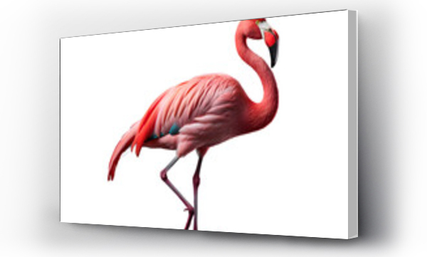 Wizualizacja Obrazu : #625641329 Standing flamingo on a transparent background. png file. Generative AI