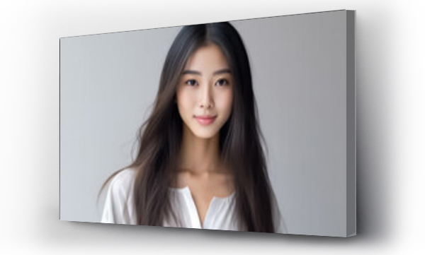Wizualizacja Obrazu : #626624295 Pajamas on a Beautiful Asian Japanese Girl 16-30 years old, looks at the camera on White Background. generative AI