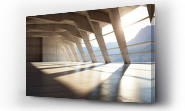 Wizualizacja Obrazu : #631033848 architecture empty room with window and mountain background with sunlight