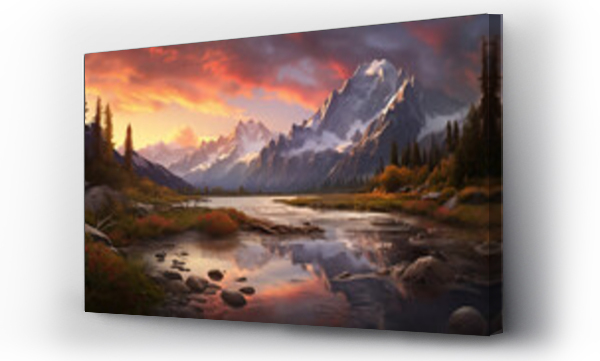 góry, jeziora, Krajobrazy, Krajobrazy po, ptaki