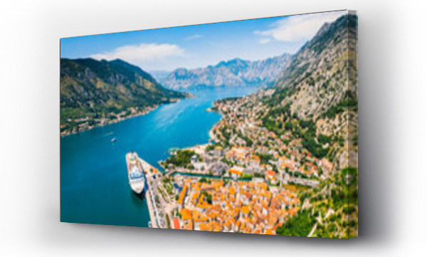 Wizualizacja Obrazu : #633495938 Kotor, Montenegro. Bay of Kotor bay is one of the most beautiful places on Adriatic Sea, it boasts the preserved Venetian fortress, old tiny villages, medieval towns