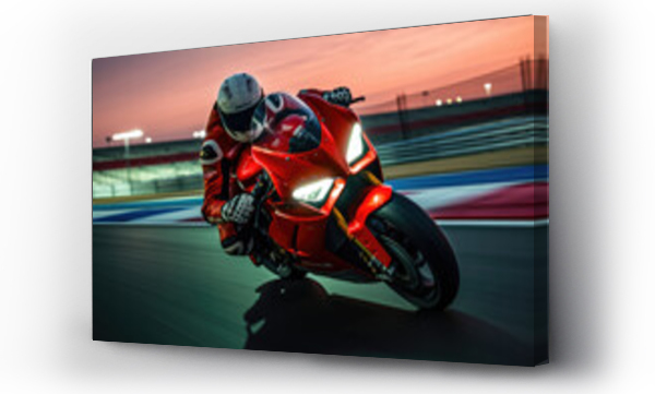 Wizualizacja Obrazu : #634173430 Motorcycle racer on a racing track